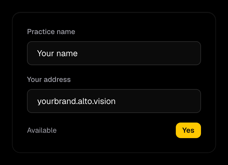 Naming your practice and claiming your address in Alto