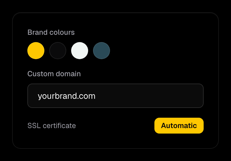 Setting brand colours and a custom domain in Alto