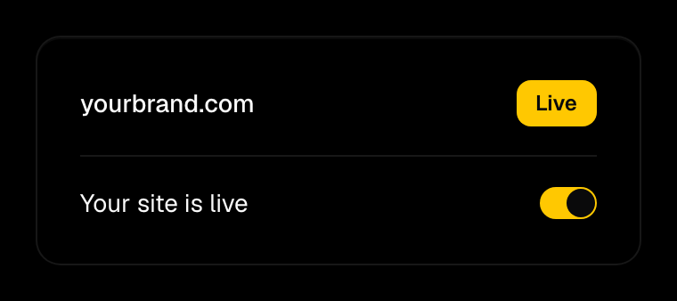 Switching the finished site live